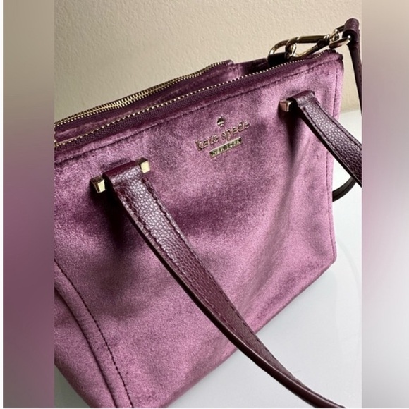 Kate Spade Velvet purple purse - Picture 2 of 3